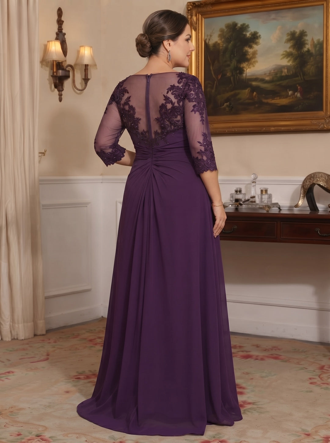 Sheath/Column Plus Size Mother of the Bride Dresses with Sequins & Applique