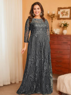 A-Line/Princess Long Sleeves Mother of the Bride Dresses with Applique