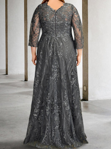 A-Line/Princess Long Sleeves Mother of the Bride Dresses with Applique