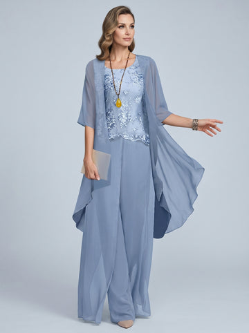 Chiffon Mother of the Bride Pantsuits with Jacket