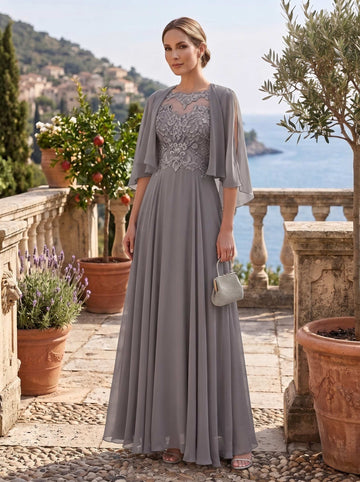 A-Line/Princess Scoop Floor-Length Mother of the Bride Dresses