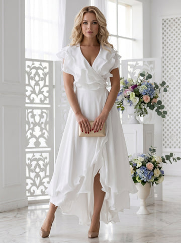 A-Line/Princess V-Neck Asymmetrical Mother of the Bride Dresses