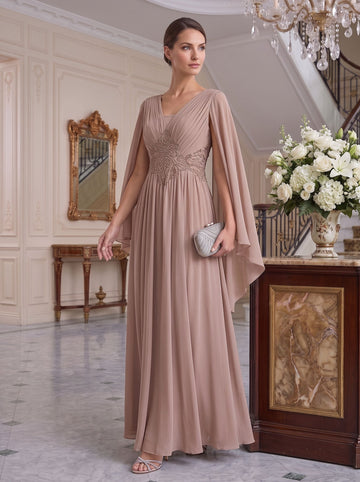 A-Line/Princess V-Neck Floor-Length Mother of the Bride Dresses