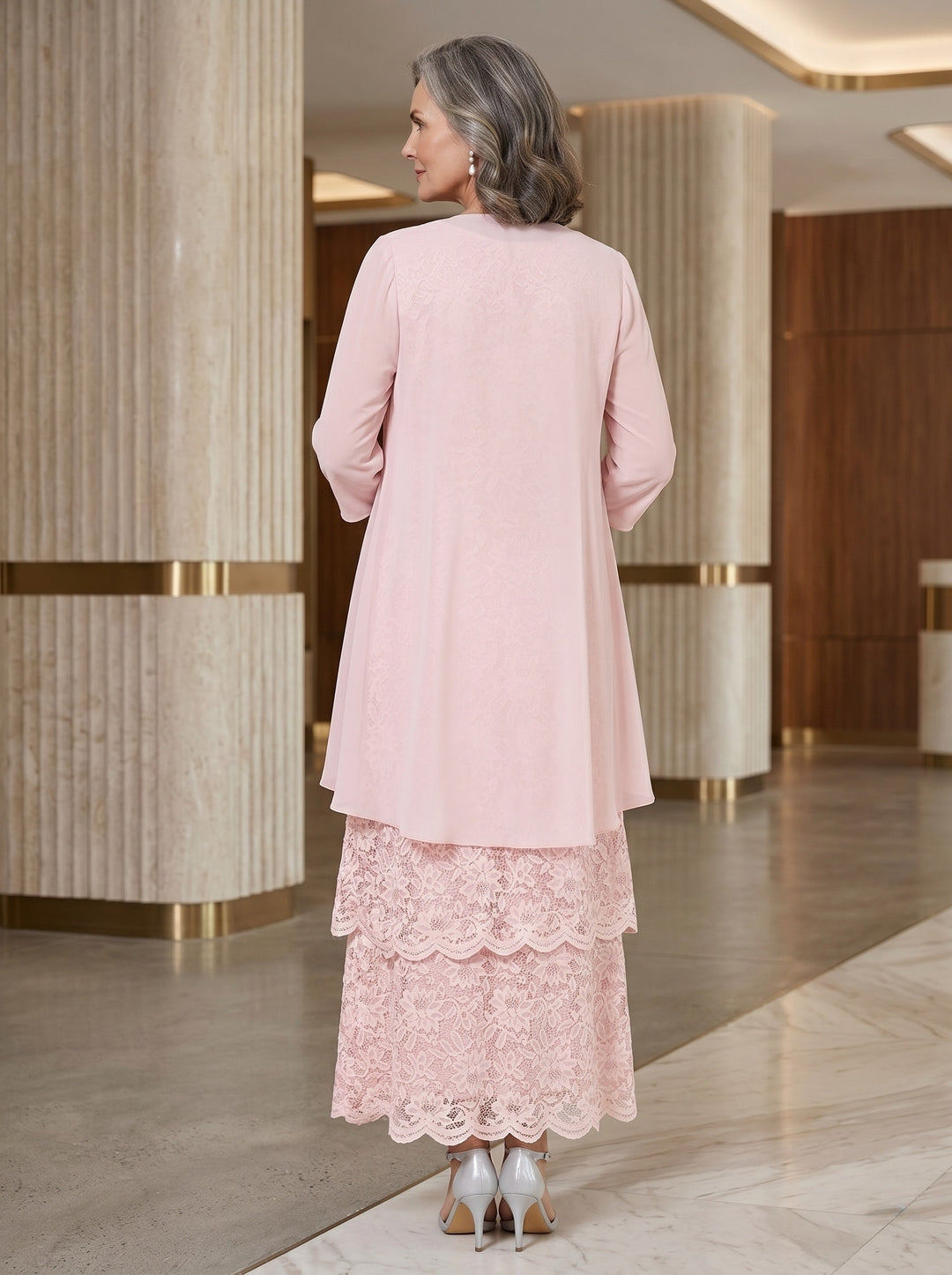 A-Line/Princess Scoop Tea-Length Mother of the Bride Dresses