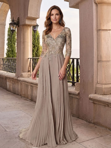A-Line/Princess V-Neck Floor-Length Mother of the Bride Dresses