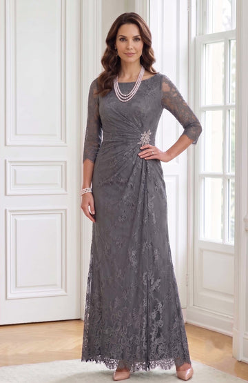 A-Line/Princess Jewel Neck Floor-Length Mother of the Bride Dresses
