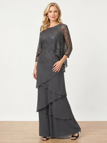 A-Line/Princess Jewel Neck Floor-Length Mother of the Bride Dresses