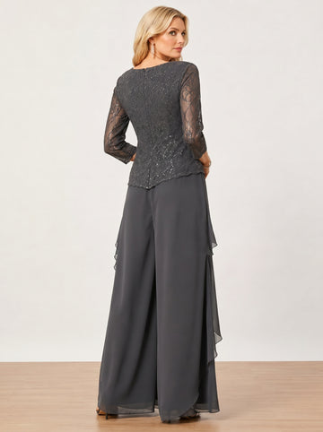A-Line/Princess Jewel Neck Floor-Length Mother of the Bride Dresses