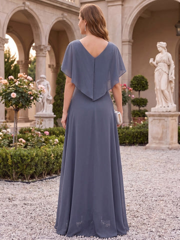 A-Line/Princess V-Neck Asymmetrical Mother of the Bride Dresses