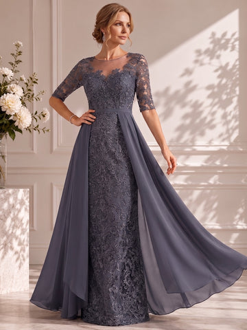 A-Line/Princess Scoop Floor-Length Mother of the Bride Dresses