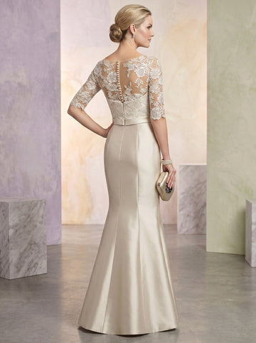 Sheath/Column Illusion Neck Floor-length Mother of the Bride Dresses
