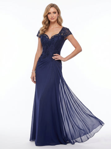 Sheath/Column Sweetheart Short Sleeves Floor-Length Mother of the Bride Dresses with Appliques Lace & Sequins