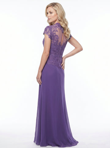 Sheath/Column Sweetheart Short Sleeves Floor-Length Mother of the Bride Dresses with Appliques Lace & Sequins