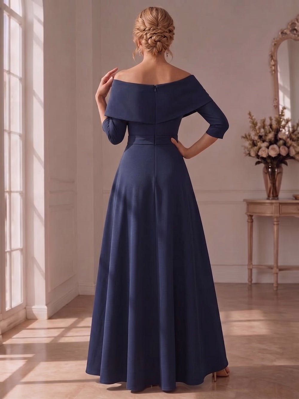 navy blue mother of the bride pant suits