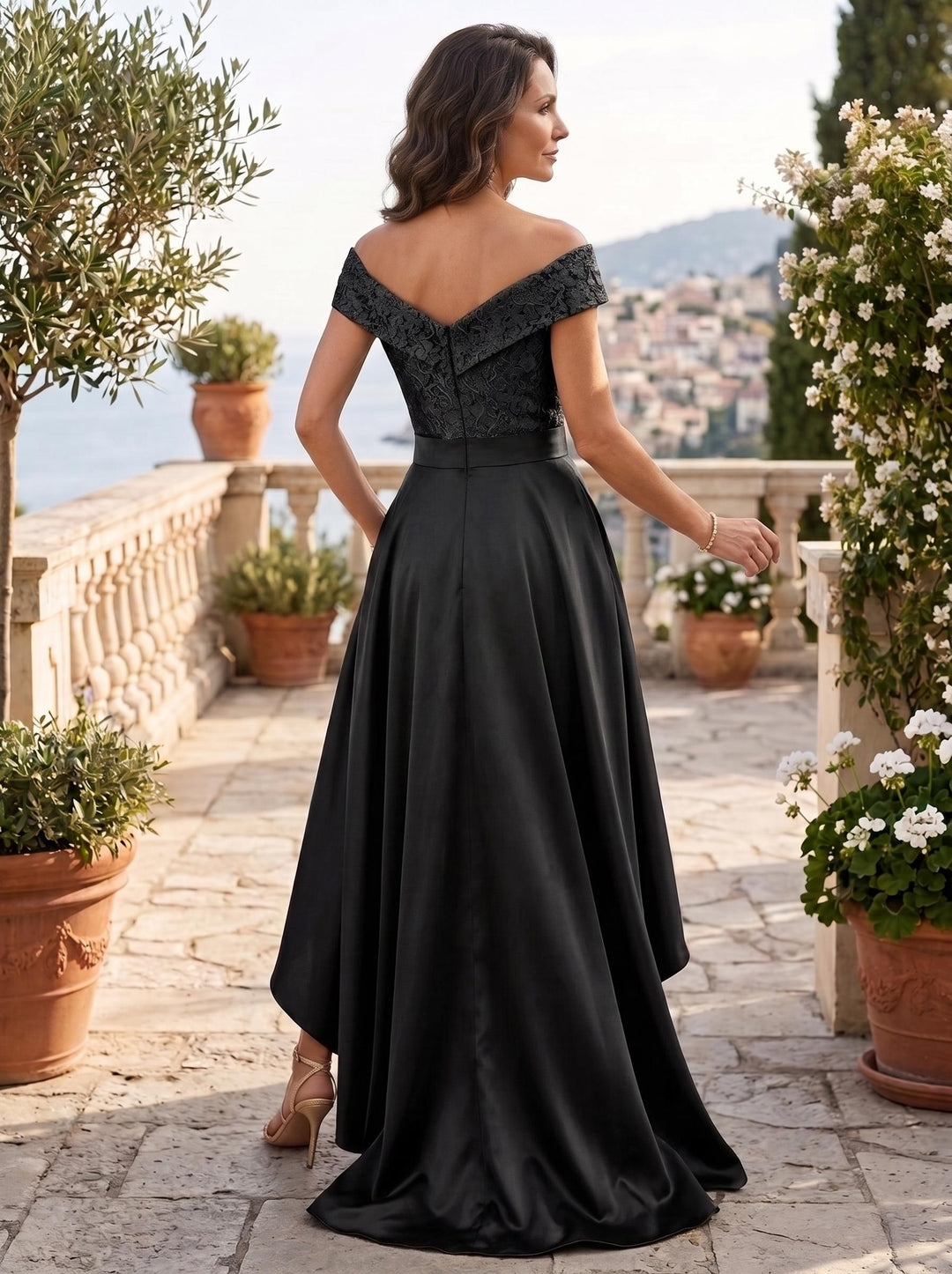 A-Line/Princess Off-the-Shoulder Asymmetrical Mother of the Bride Dresses with Ruffles