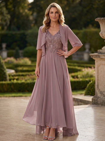 A-Line/Princess  Short Sleeves Jacket Dresses Mother Of The Bride Dresses