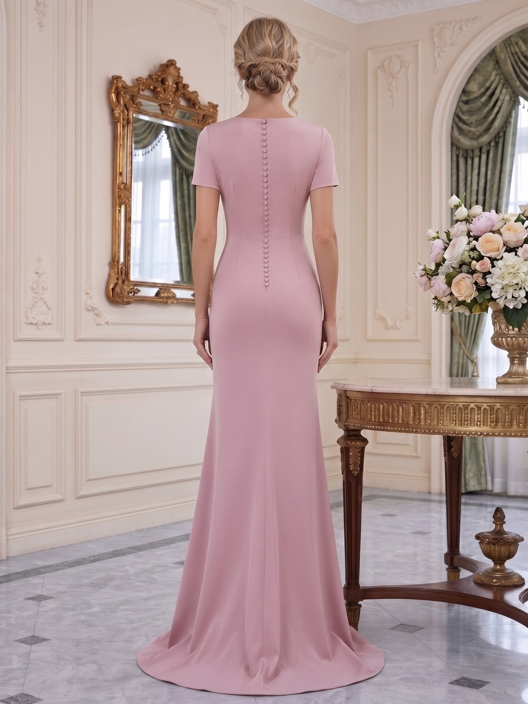 Mermaid/Trumpet Floor-Length V Neck Mother of the Bride Dresses with Ruffles