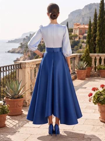 A-Line/Princess V-Neck Asymmetrical Mother Of The Bride Dresses With Belt