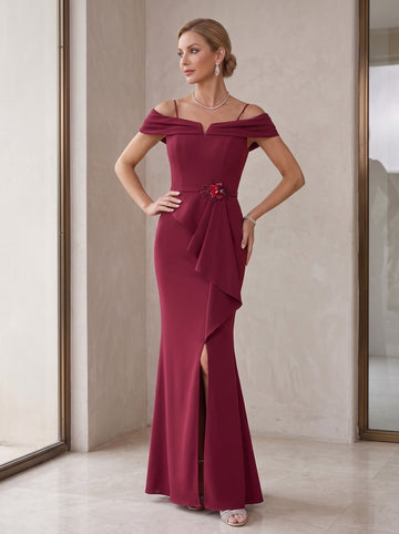 Mermaid/Trumpet Off-the-Shoulder Sleeveless Floor-Length Mother of the Bride Dresses
