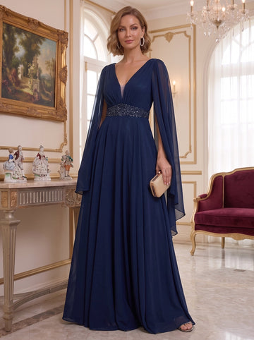 A-Line/Princess V-Neck Sleeveless Floor-Length Mother of the Bride Dresses