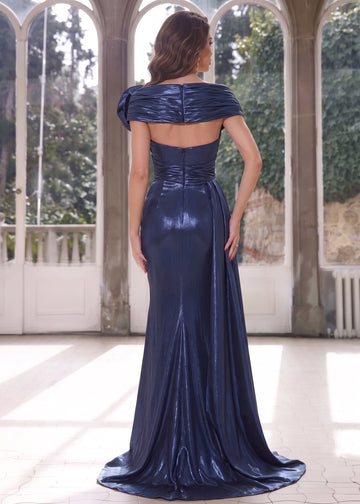 Sheath/Column Sweetheart Sleeveless Floor-Length Evening Dresses with Bowknot