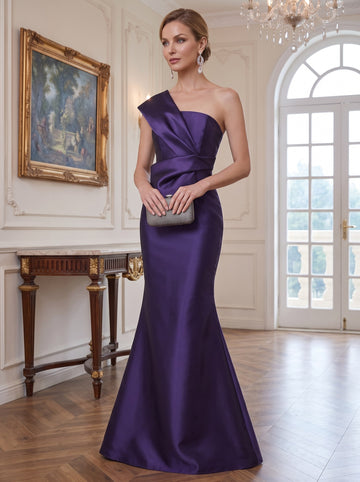 Trumpet/Mermaid One-Shoulder Sleeveless Floor-Length Mother of the Bride Dresses