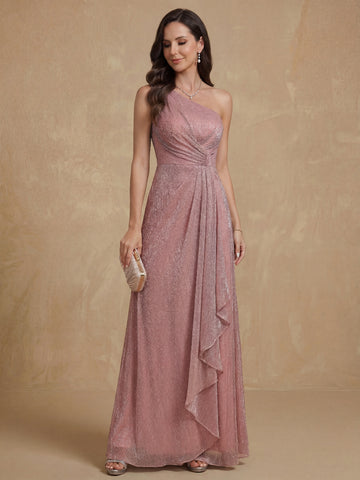 A-Line/Princess One-Shoulder Sleeveless Floor-Length Mother of the Bride Dresses with Ruffles