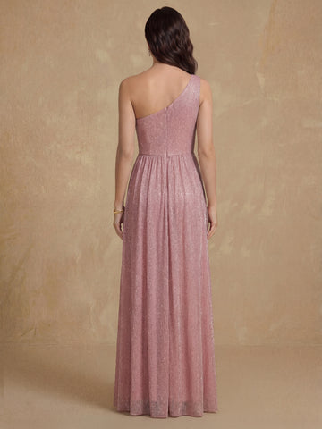 A-Line/Princess One-Shoulder Sleeveless Floor-Length Mother of the Bride Dresses with Ruffles