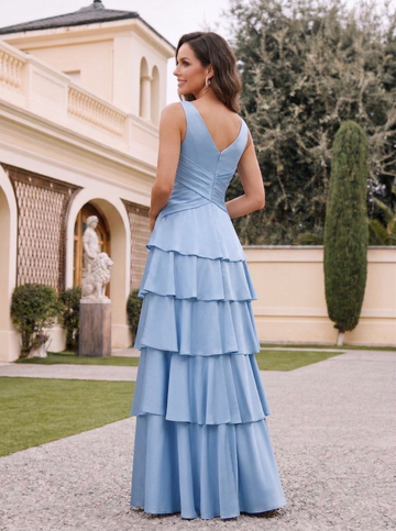 A-Line/Princess V-Neck Sleeveless Floor-Length Mother of the Bride Dresses With Ruffles & Wrap