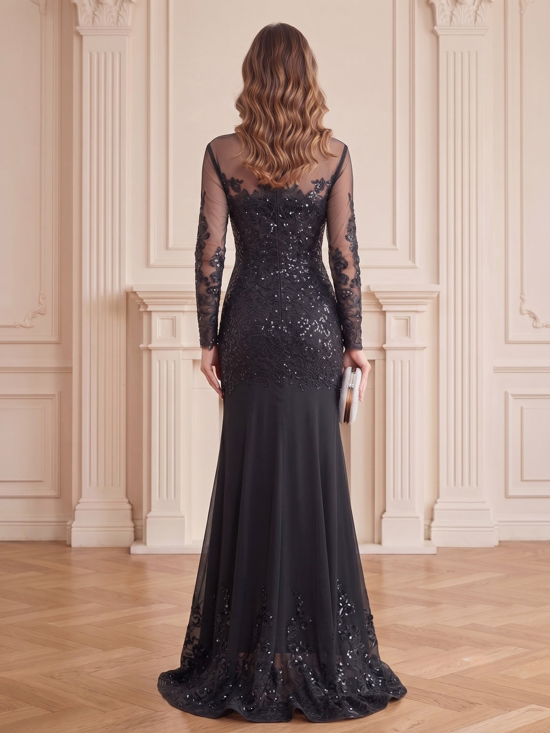 Mermaid/Trumpet Scoop Long Sleeves Mother of the Bride Dresses with Applique