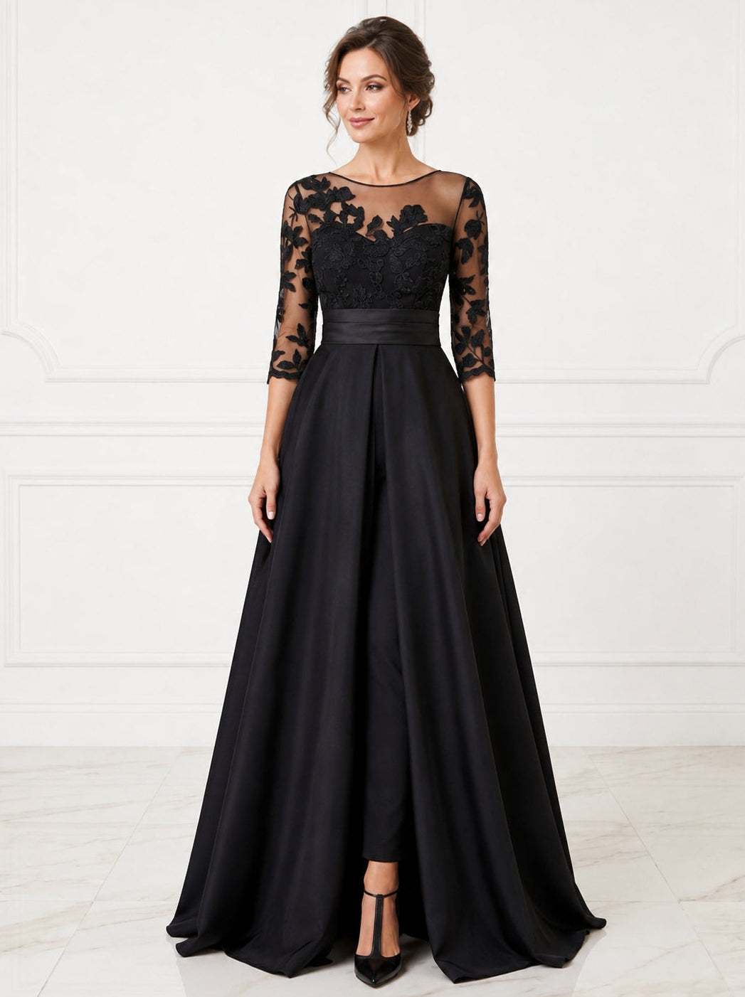 mother of the bride pantsuit with petticoats