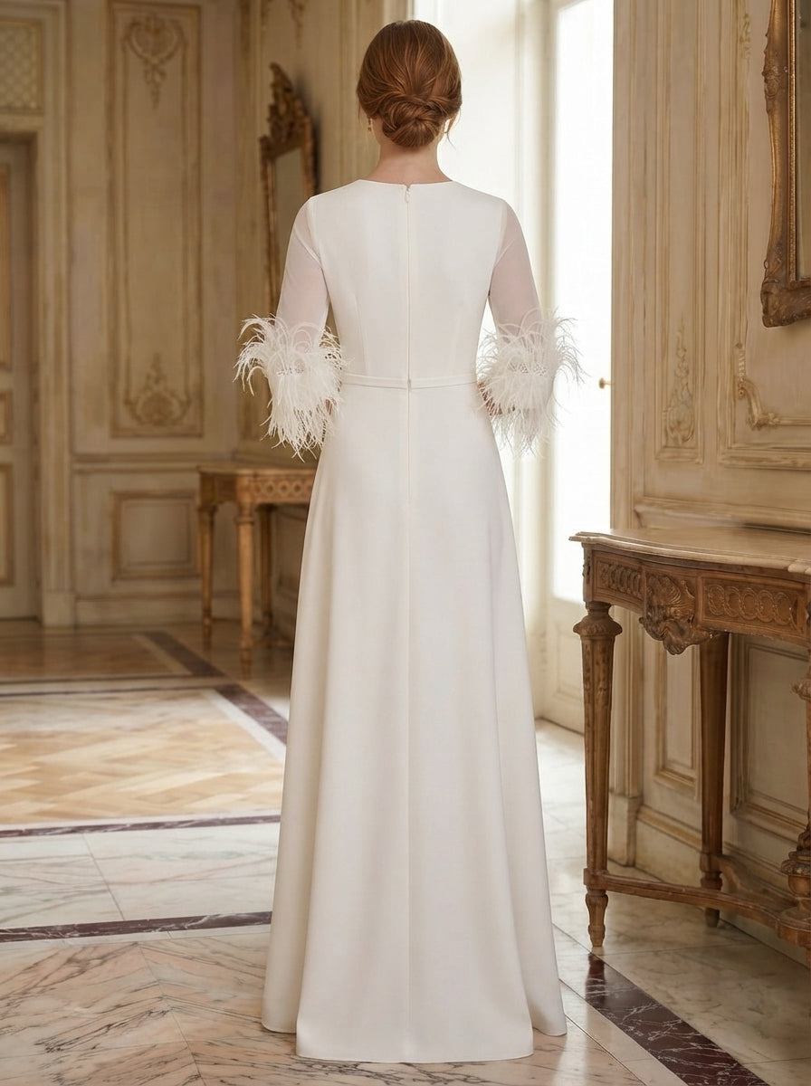 pantsuits with feathers for wedding 