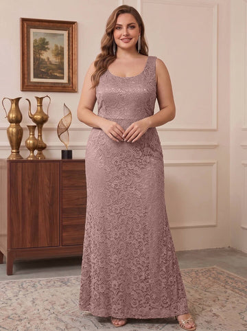 Sheath/Column Square Neck 3/4 Length Sleeves Floor-Length 2 Pieces Plus Size Mother of the Bride Dresses with Jacket