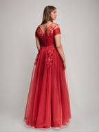 A-Line/Princess Sheer Neck Plus Size Floor-Length Mother of the Bride Dresses with Appliques