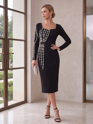 Sheath/Column V Neck Mother of the Bride Dresses Short Sleeves Party Dresses Ankle-Length Stretch Satin