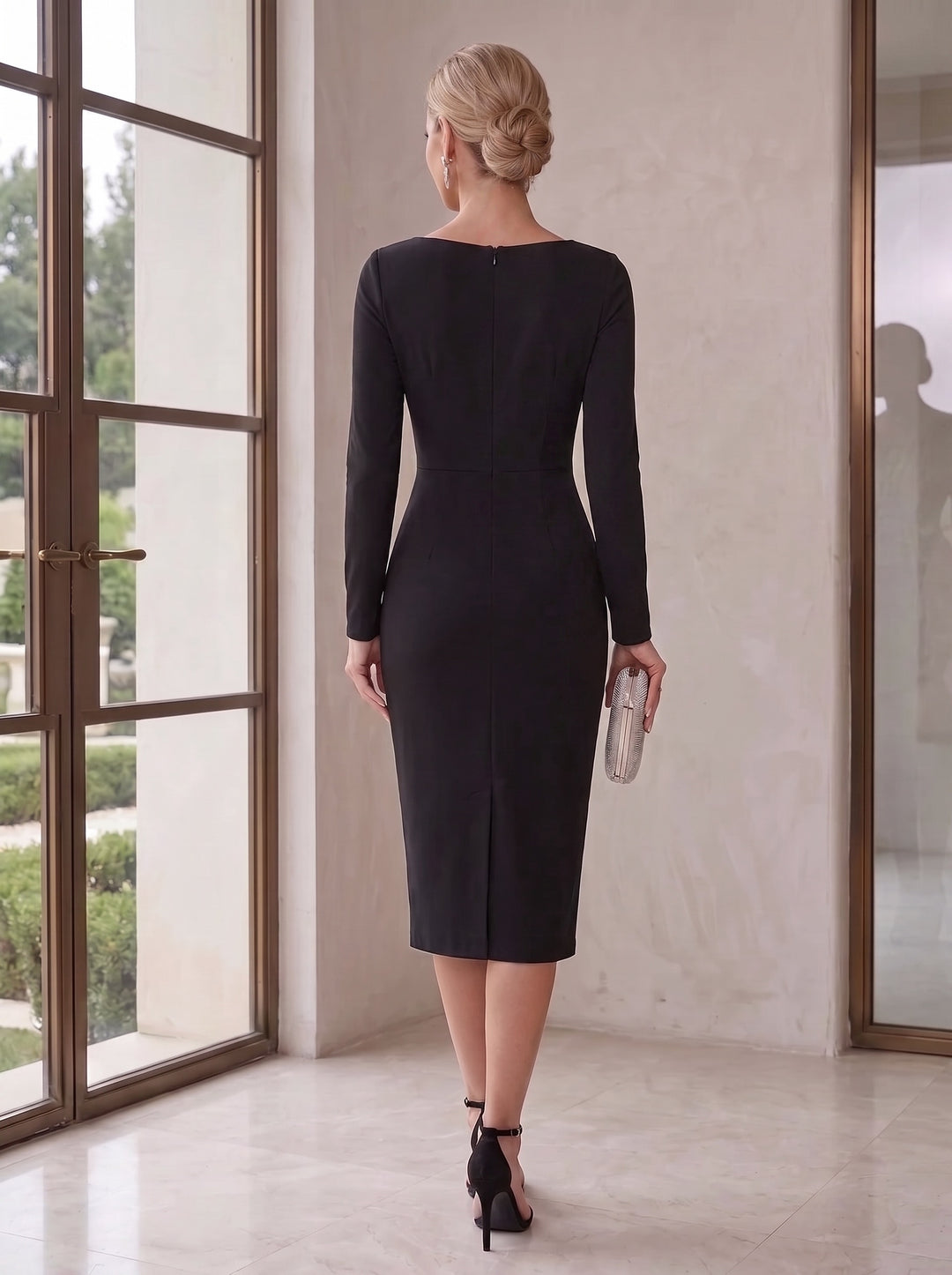 Sheath/Column V Neck Mother of the Bride Dresses Short Sleeves Party Dresses Ankle-Length Stretch Satin