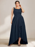 A-Line/Princess Scoop Plus Size Mother of the Bride Dresses with Wrap/Jacket Chiffon
