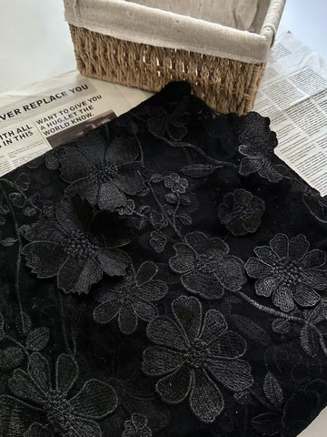 Sheath/Column High Neck Lace Floral Mother of the Bride Dresses Long Sleeves Tea-Length
