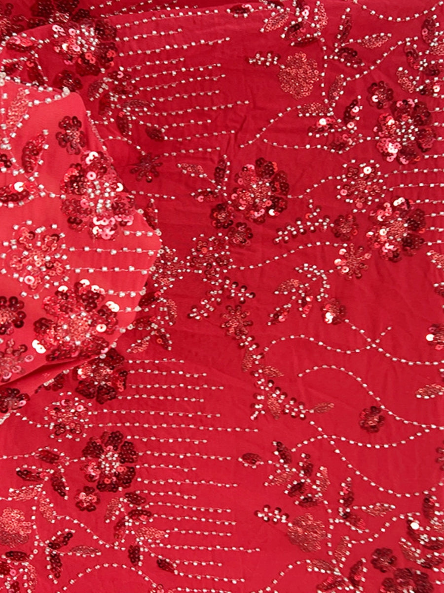 A-Line/Princess V-Neck Sequins Lace Mother of the Bride Dresses 3/4 Sleeves Floral Tea-Length