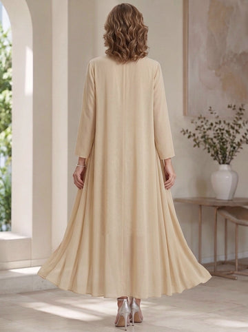 Sheath/Column Scoop Chiffon Mother of the Bride Dresses with Jacket Lace Floral 3/4 Sleeves Knee-Length