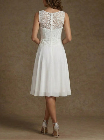 A-Line/Princess Scoop Chiffon Mother of the Bride Dresses with Jacket Lace Floral Tea-Length 3/4 Sleeves