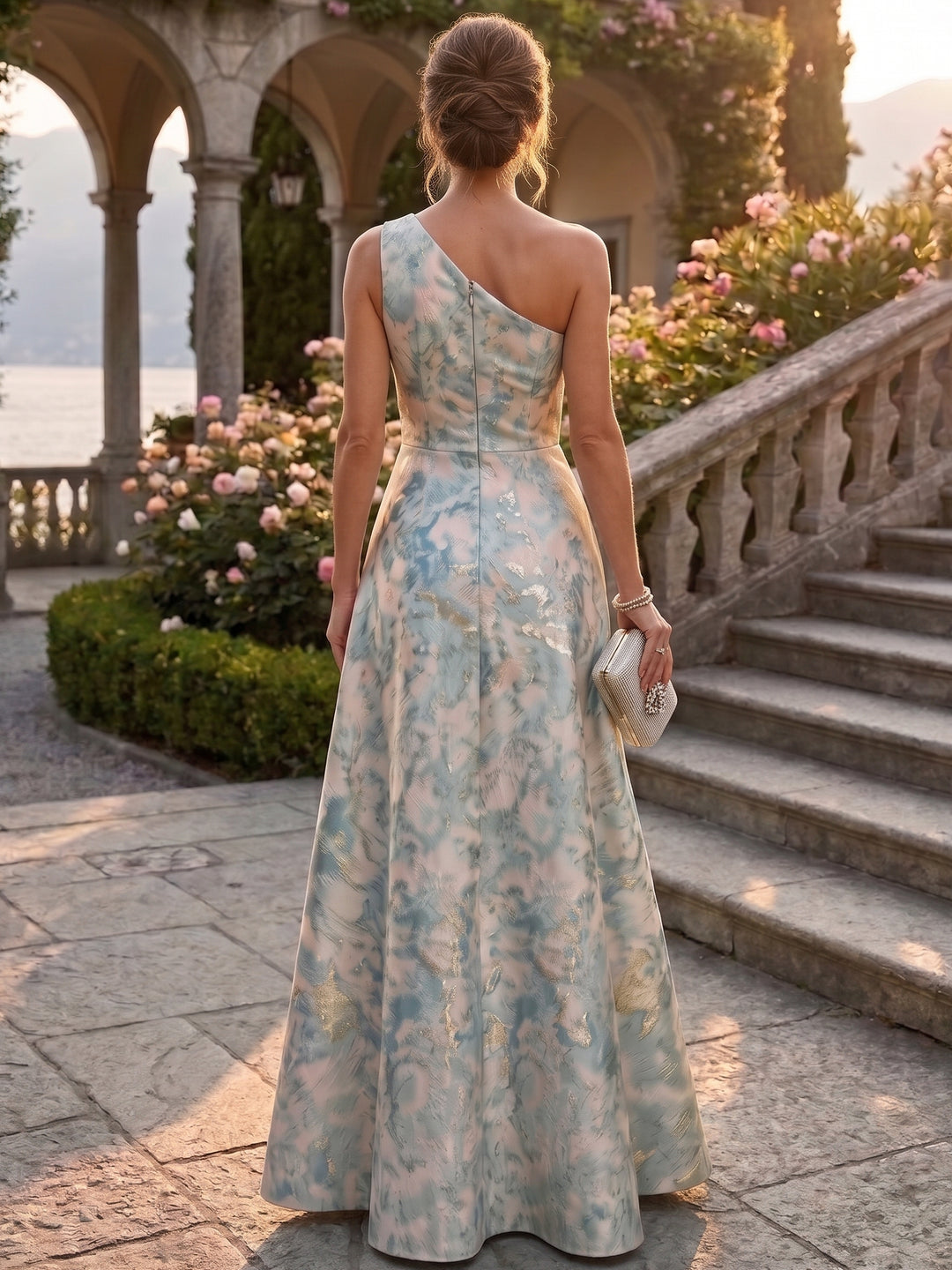 A-Line/Princess Jacquard Mother Of The Bride Dresses Floral Floor Length Sleeveless