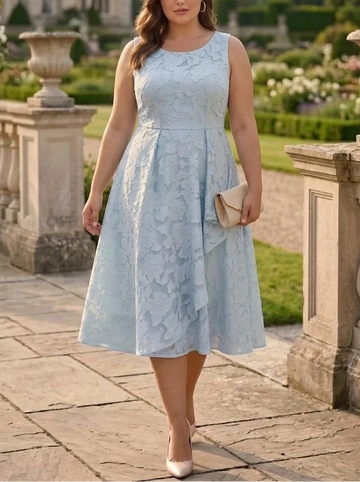 A-Line/Princess Scoop Chiffon Floral Plus Size Mother of the Bride Dresses with Jacket Tea-Length 3/4 Sleeves Ruffles