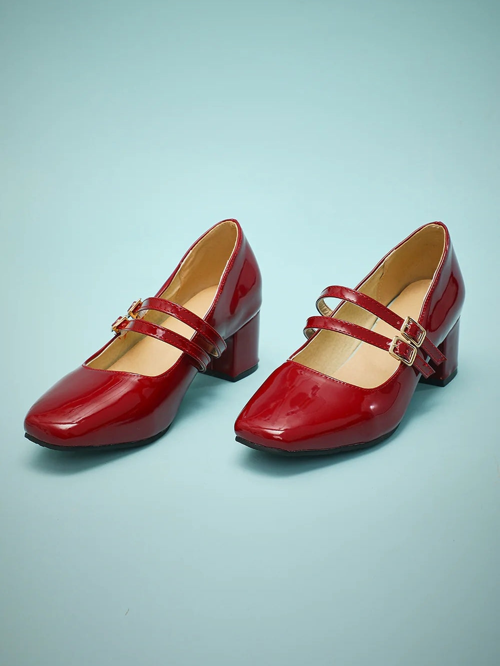 1920s Women's Dancewear Shoes Buckles Block Heel Closed Toe Retro Shoes