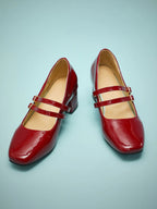 1920s Women's Dancewear Shoes Buckles Block Heel Closed Toe Retro Shoes