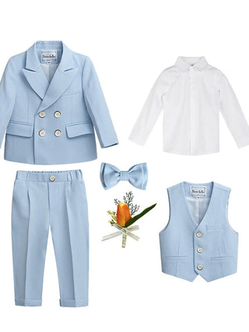 Kids Boys Suit & Blazer Shirt & Pants  Long Sleeve 5 Roots Outfit Set 3-7 Years Boy's Wedding Suit Sets