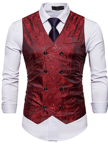 Men's Business Double Breasted More-buttons Vest