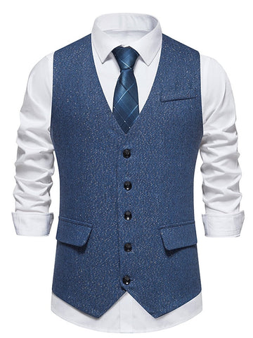 Men's Business Single Breasted More-buttons Vest