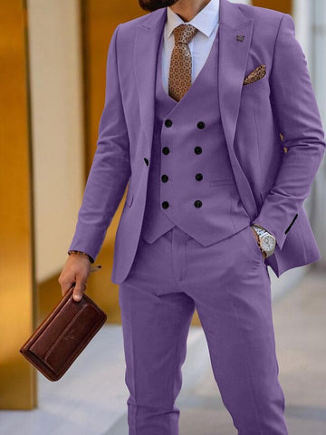 Men's Tailored Fit Single Breasted One-button 3 Pieces Wedding Suits