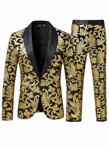 Men's Standard Fit Single Breasted One-button 2 Pieces Party Suits
